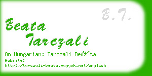 beata tarczali business card